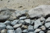 A wall of stacked stones